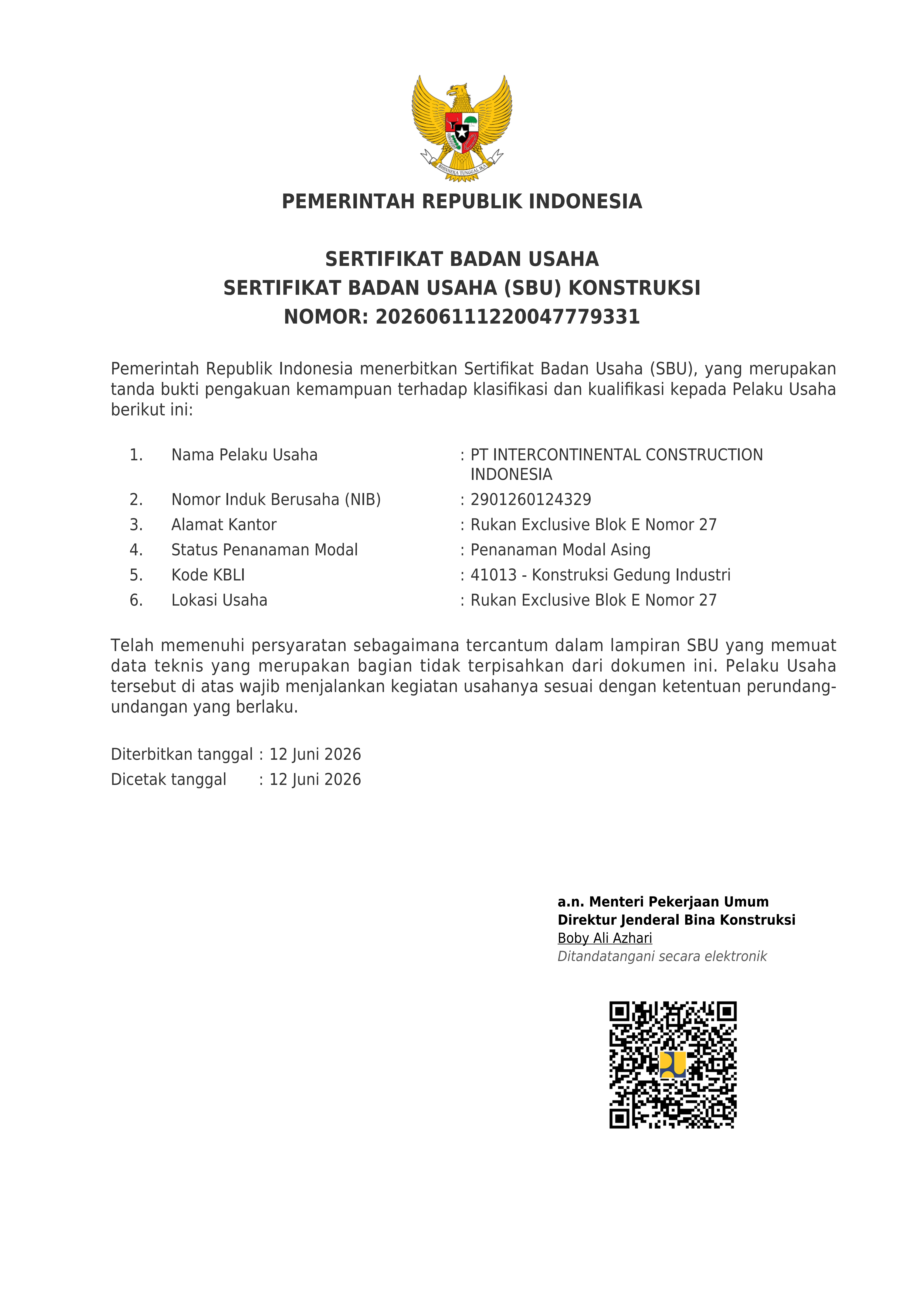 Indonesian building qualification